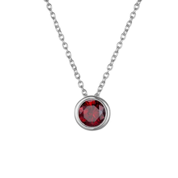 Preserved Rose In a Acrylic Box with Silver Plated January Birthstone Necklace - Picture 3 of 15